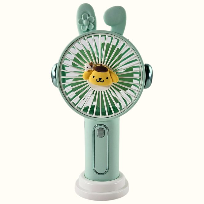 Mini hordozható kézi ventilátor figurás, zöld