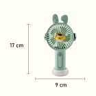 Mini hordozható kézi ventilátor figurás, zöld