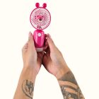 Mini hordozható kézi ventilátor macis, magenta