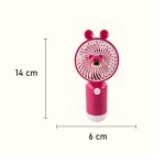 Mini hordozható kézi ventilátor macis, magenta