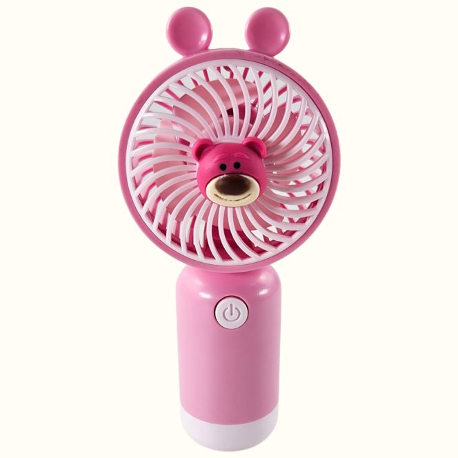 Mini hordozható kézi ventilátor macis, pink