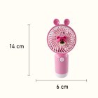 Mini hordozható kézi ventilátor macis, pink