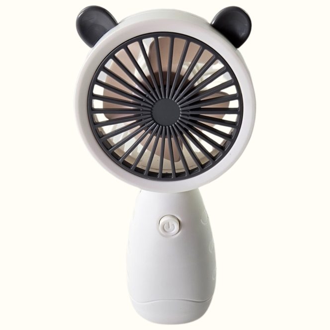 Mini hordozható kézi ventilátor panda, fehér