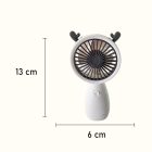 Mini hordozható kézi ventilátor szarvas, fehér