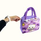 3D hatású gyerek táska cica, lila