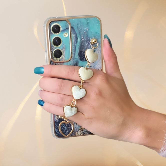 Samsung Galaxy A54 5G Trend Case telefontok márvány mintás, kék