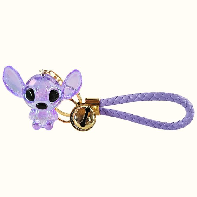 Stitch tükörfényes kulcstartó, lila